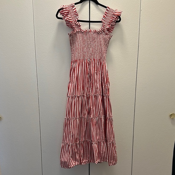 Hill House Ellie Nap Dress Red and White Striped in Size S - Picture 5 of 5